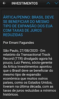 rtica/Penno: Brasil deve se beneficiar do mesmo tipo de expanso dos EUA com taxas de juros reduzidas